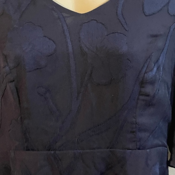 Chic Long Sleeve Navy Dress - Picture 5 of 9